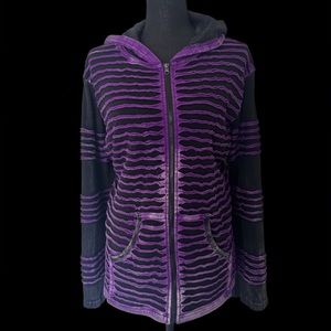 Distressed Acid Washed Zip Up 💜